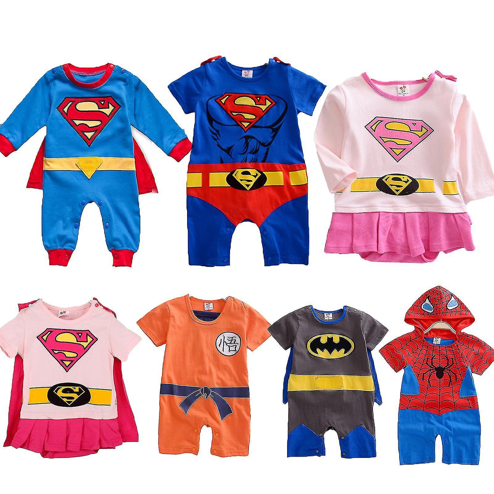 Yalo Newborn Toddler Baby Superhero Romper Short/long Sleeve Jumpsuit Costume Superman D 6-12 Months