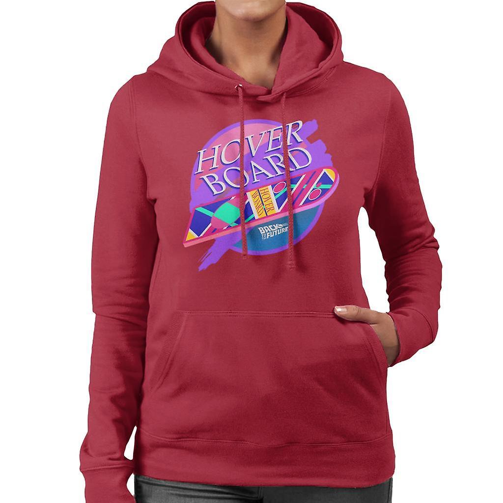 Back to the Future Marty Mcflys Vaporwave Hoverboard Women's Hooded Sweatshirt Cherry Red X-Large