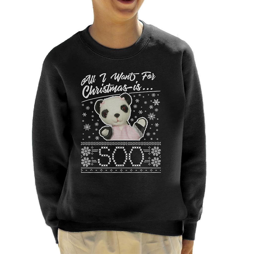 Sooty Christmas All I Want For Christmas Is Soo Kid's Sweatshirt Black X-Small (3-4 yrs)