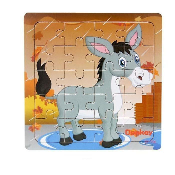 Slowmoose Style Educational Wooden Puzzle - Animal Vehicle Toy 708