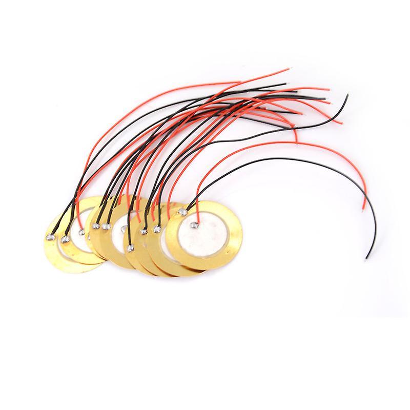 Uclac 10PCS 27mm Sounder Sensor Trigger Drum Disc + wire copper Piezo Elements Multicolor