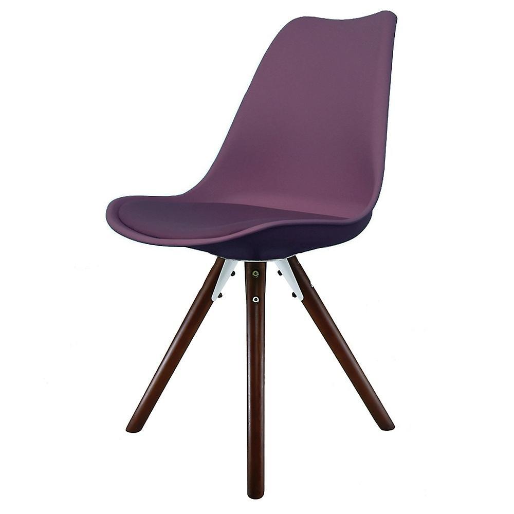 Soho Plastic Dining Chair With Pyramid Dark Wood Legs