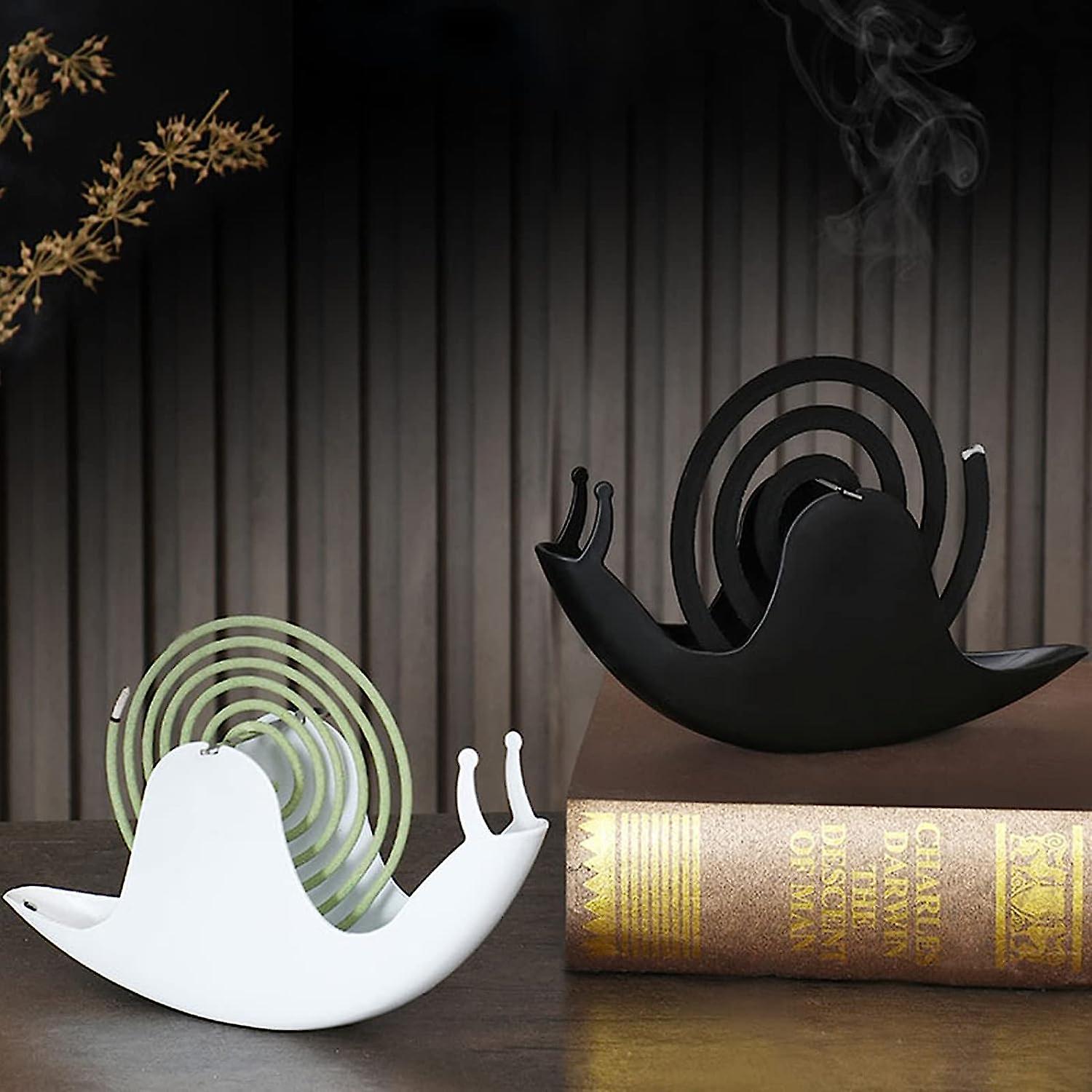 Ofocase Snail Mosquito Coil Holder, Metal Mosquito Coil Holder Mosquito Coil Box Spiral Metal Incense Holder black