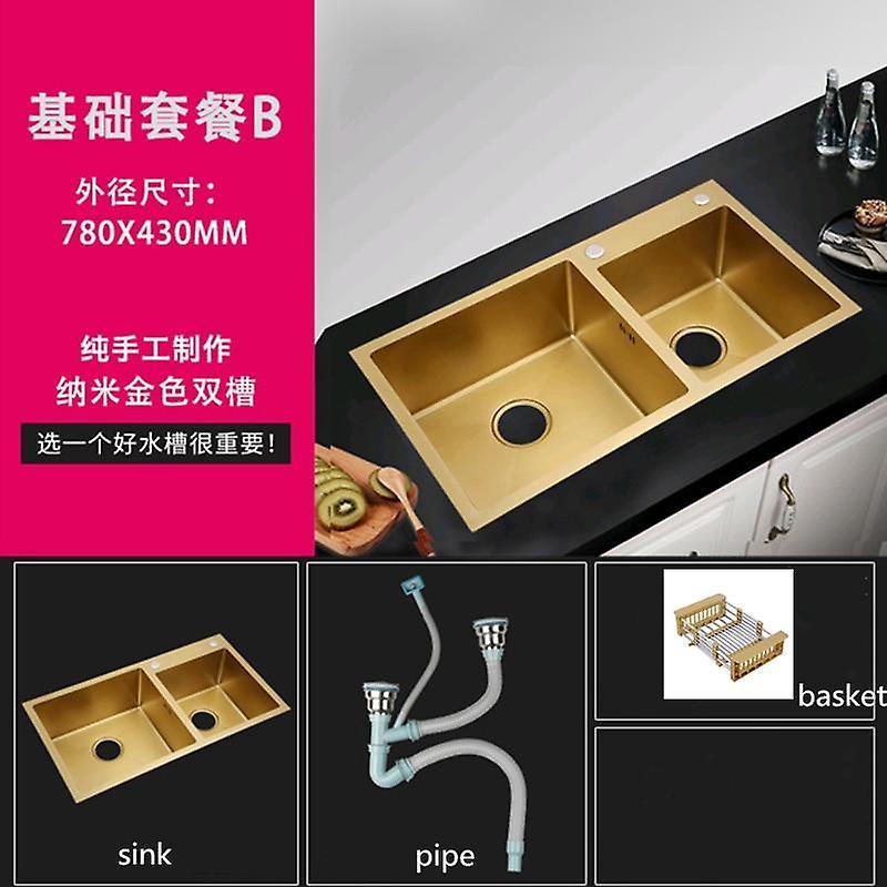 Slowmoose Steel Sink Above Counter With Strainer- Drain Hair Catcher 78x43