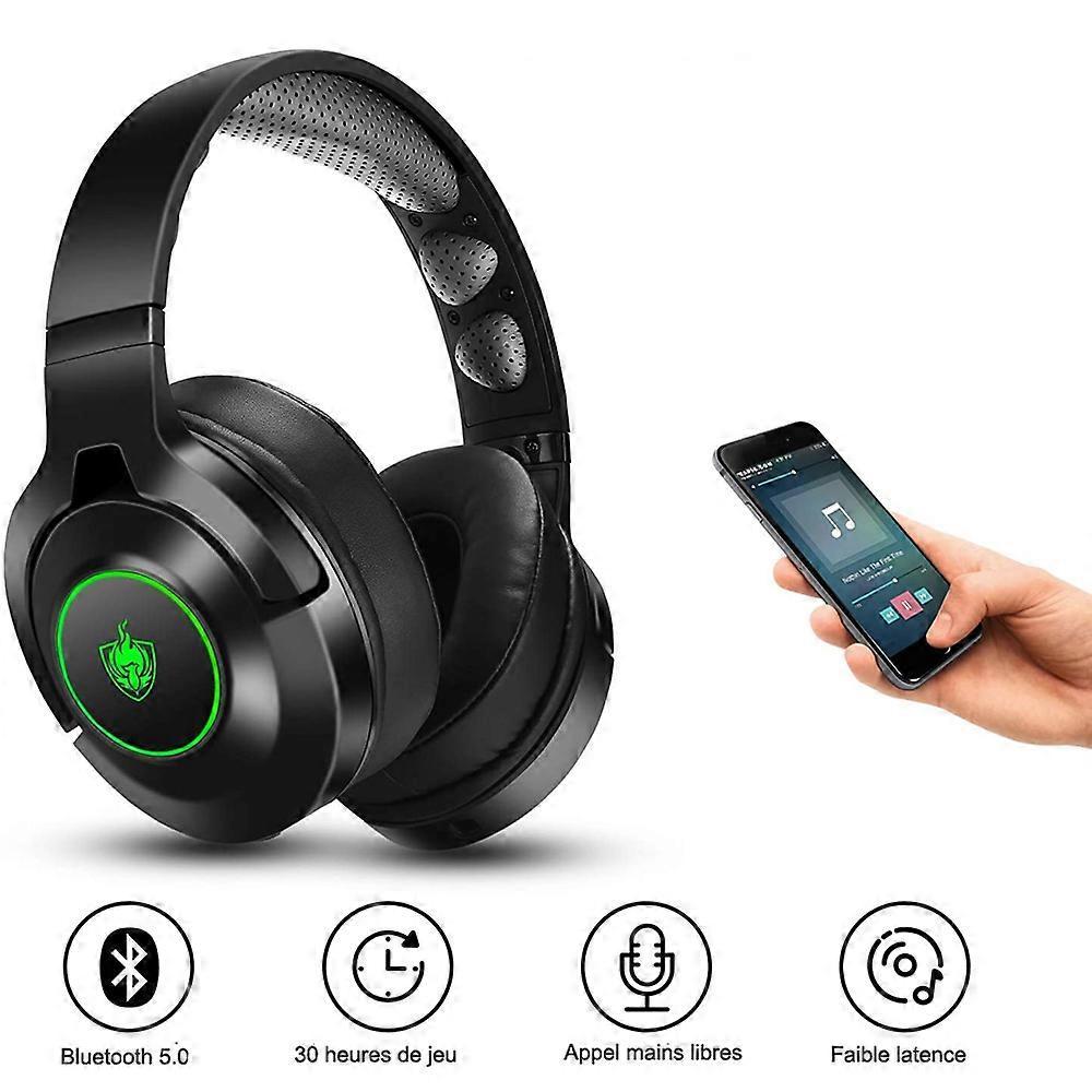 Usiful Xbox One Headset for PS5, PS4, PC,,Bluetooth Headphone with Detachable Noise Canceling Mic Green