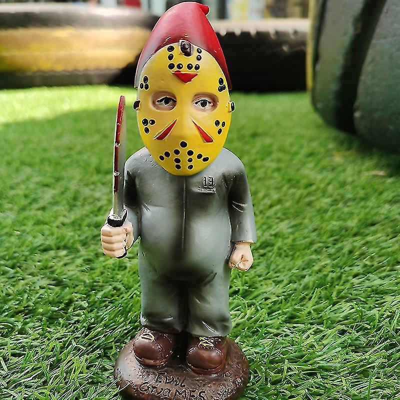 Tianzun Warrior Dwarf Garden Gnome Statues Decor, Creative Resin Garden Gnomes Sculptures, Outdoor Yard Gnomes Lawn Ornaments