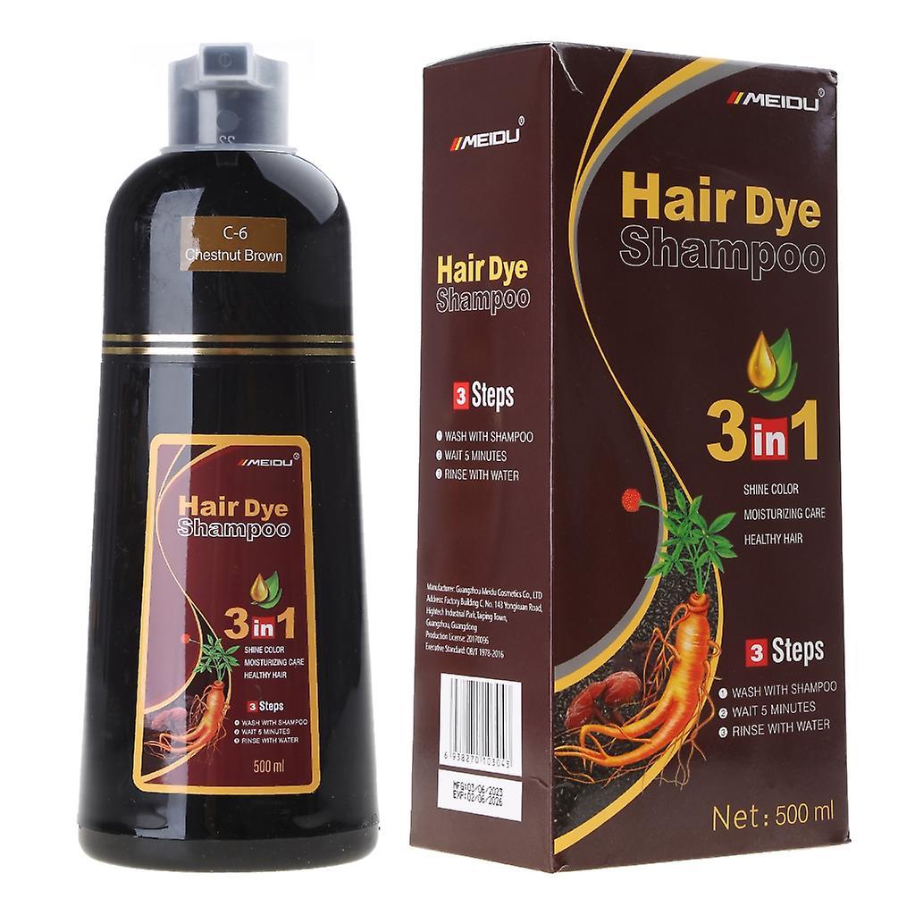 unbrand Hair Color Shampoo in Minutes Hair Dye Shampoo Hair Instant Coloring Gift Chestnut brown