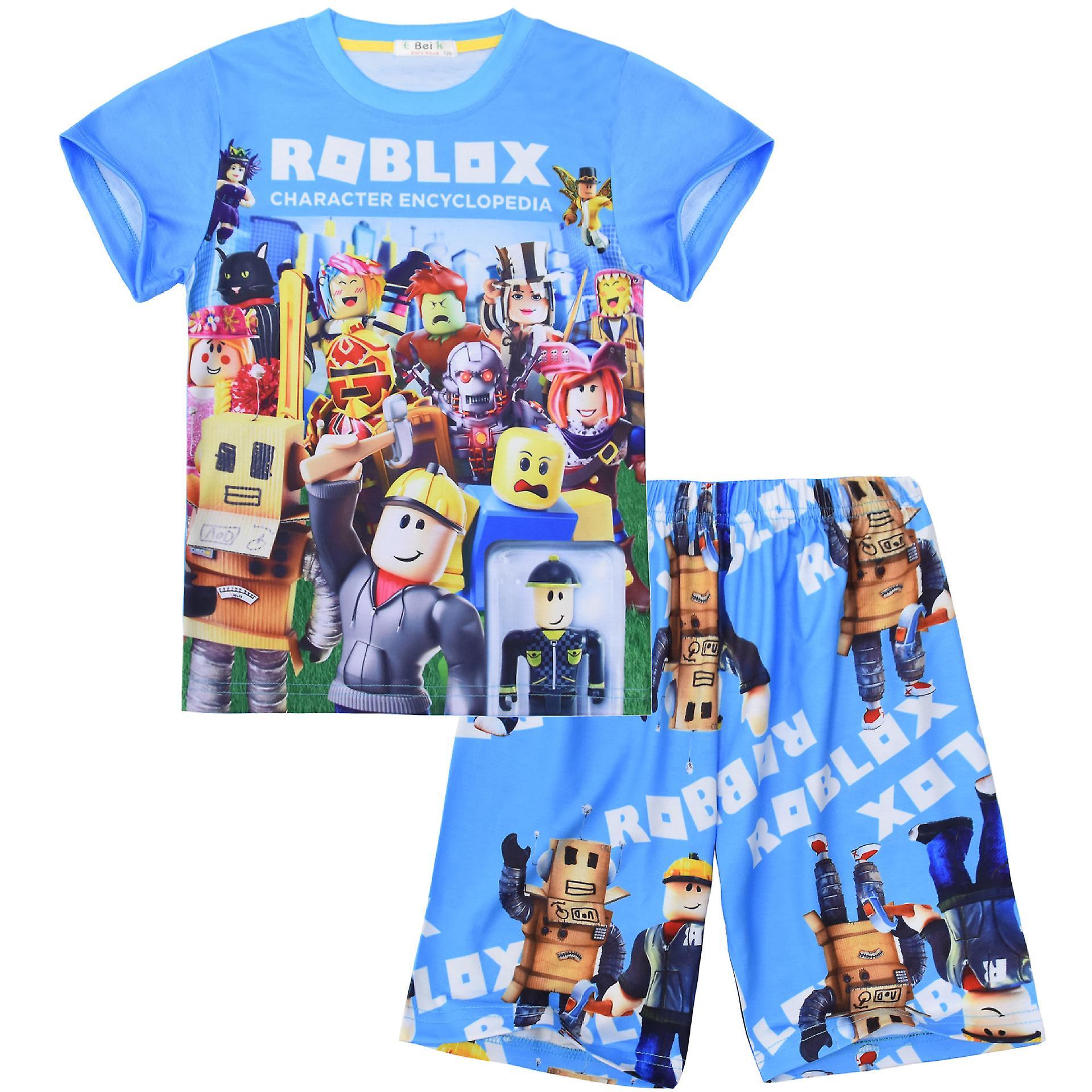 Shznv 2023 Game Roblox Clothing Big Children's Home Clothes Suit Short-sleeved Two-piece Pajamas 871 140cm