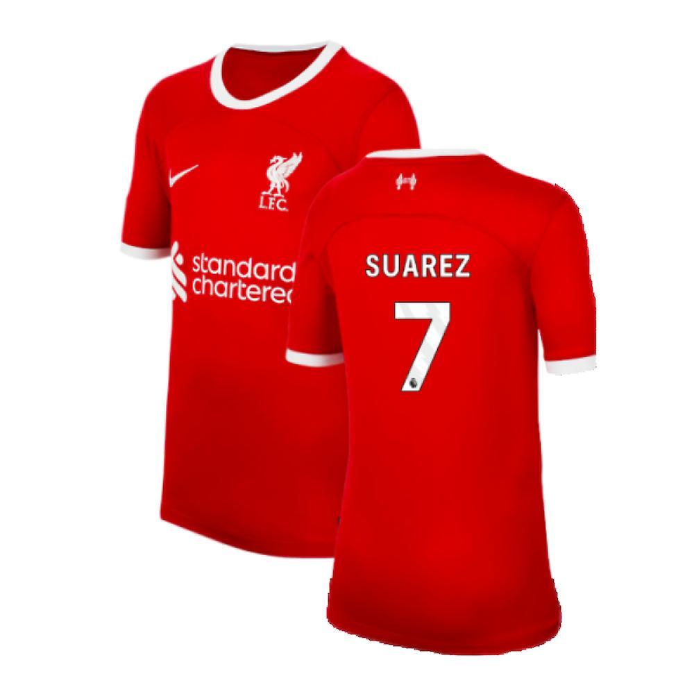 Nike 2023-2024 Liverpool Home Shirt (Kids) (Suarez 7) Red MB 27-29 inch Chest (69/75cm)