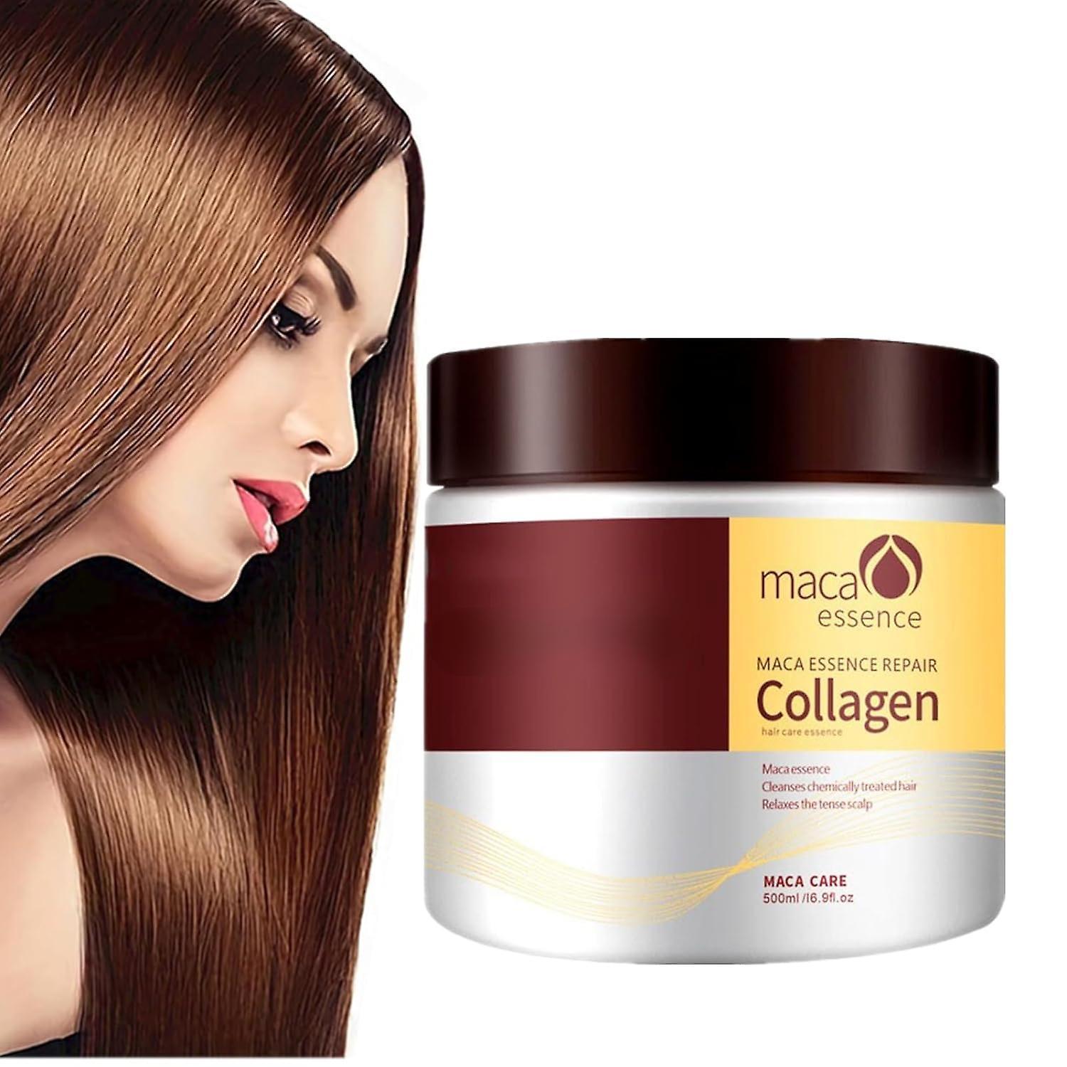 Hoh Collagen Hair Mask, Collagen Hair Treatment Deep Repair Conditioning Argan Oil Collagen Hair Mask Essence for Dry Damaged Hair 1pcs