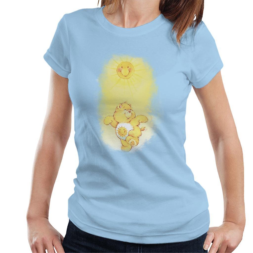 Care Bears Funshine Bear Dancing In The Sun Women's T-Shirt Sky Blue Small