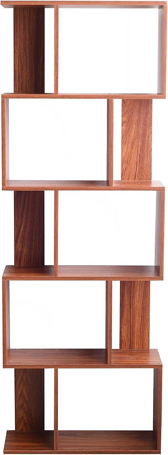 Mobili Rebecca Rebecca Furniture Shelf 5 Shelves Brown Walnut Mdf Office 169x60x24