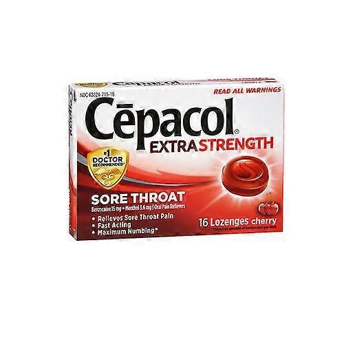 Airborne Cepacol Sore Throat Maximum Strength Numbing Lozenges Cherry ,16 each