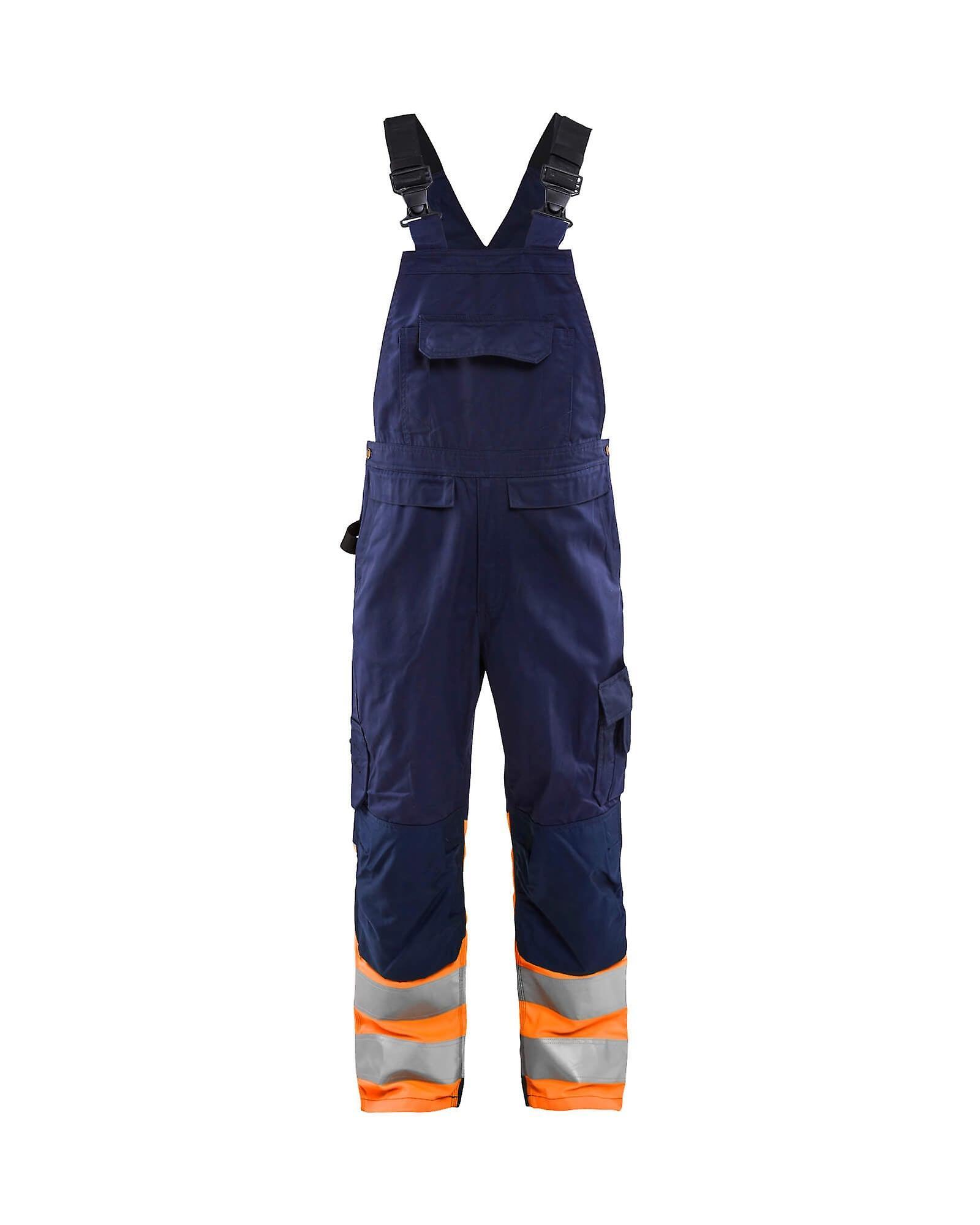 Blaklader 2662 hi-vis bib overalls - mens (26621800) Navy blue/orange 43s