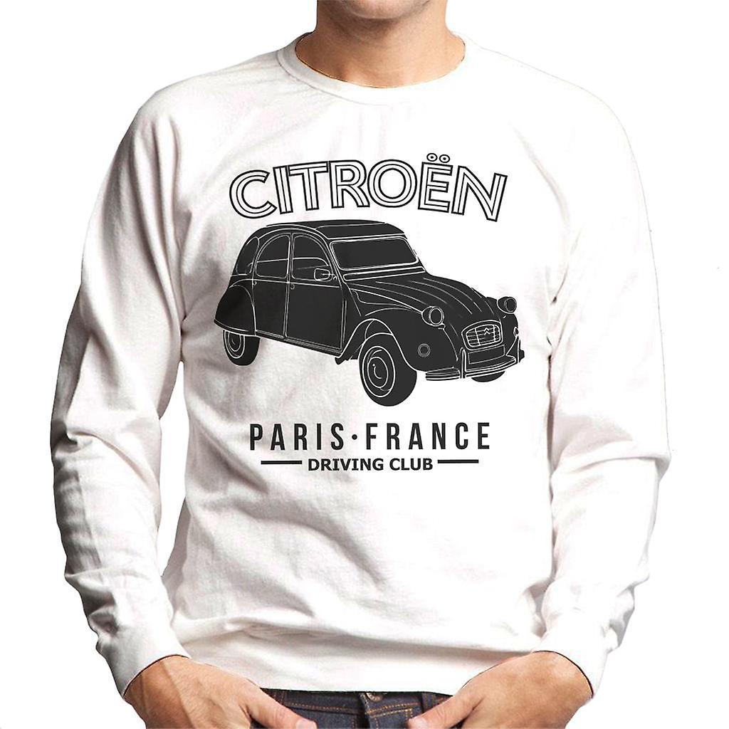 Citro�n Citroen Driving Club Black 2CV Paris France Men's Sweatshirt White Medium