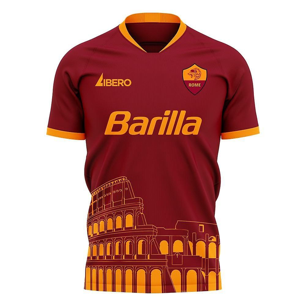 Libero Sportswear Roma 2024-2025 Home Concept Football Kit (Libero) Maroon XL