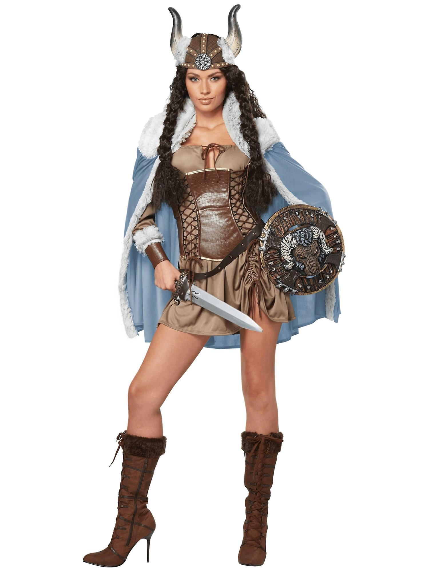 California Costume Collections Viking Vixen Queen Warrior Barbarian Medieval Women Costume Brown Large (10-12)