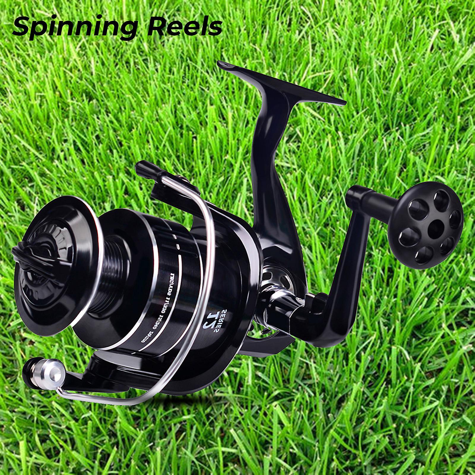 Bigougem Anti Slip Fishing Reel Rubber Grip High Precision Spinning Reel for Angling C