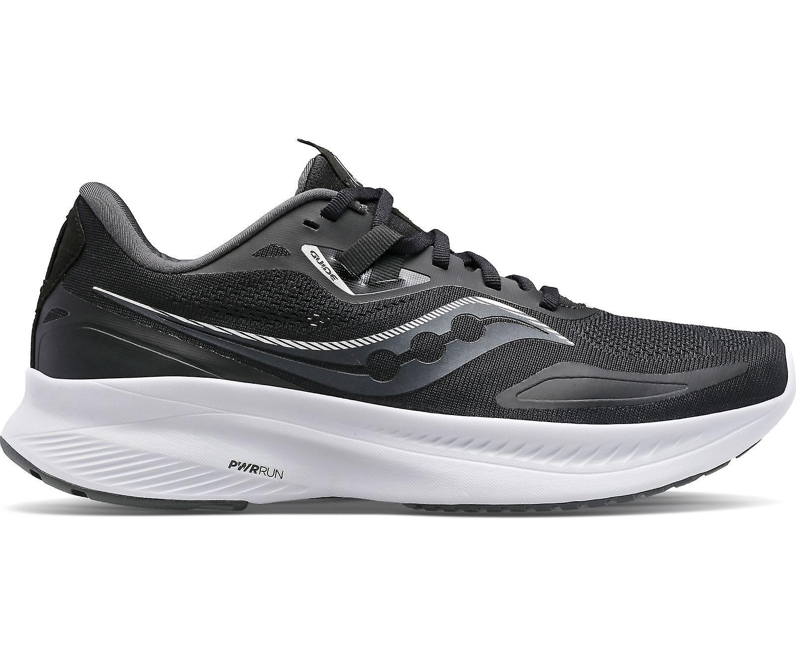 Saucony Guide 15 Men's Road Running Shoes, Black/White 11.5 UK