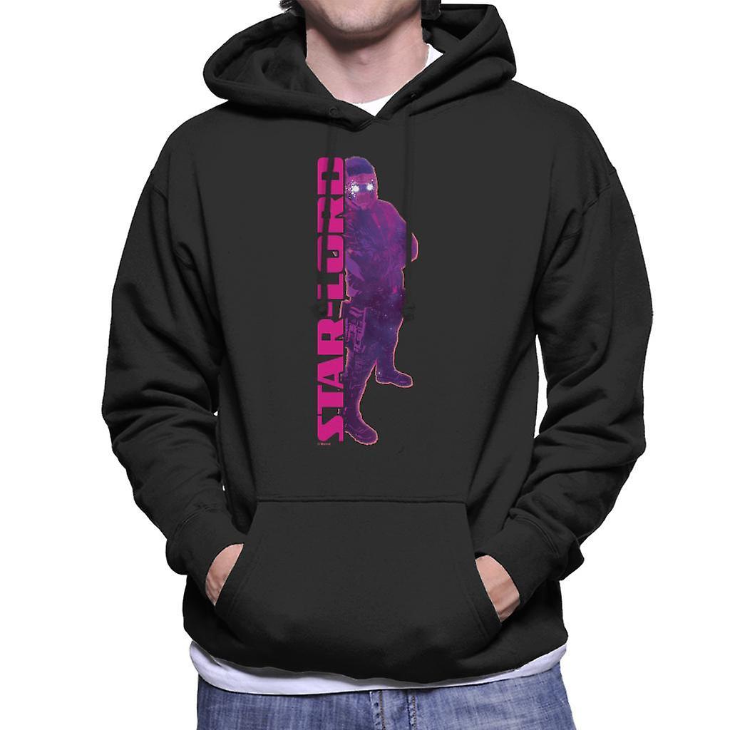 Marvel Guardians Of The Galaxy Vol 2 Pink Star Lord Men's Hooded Sweatshirt Black Small