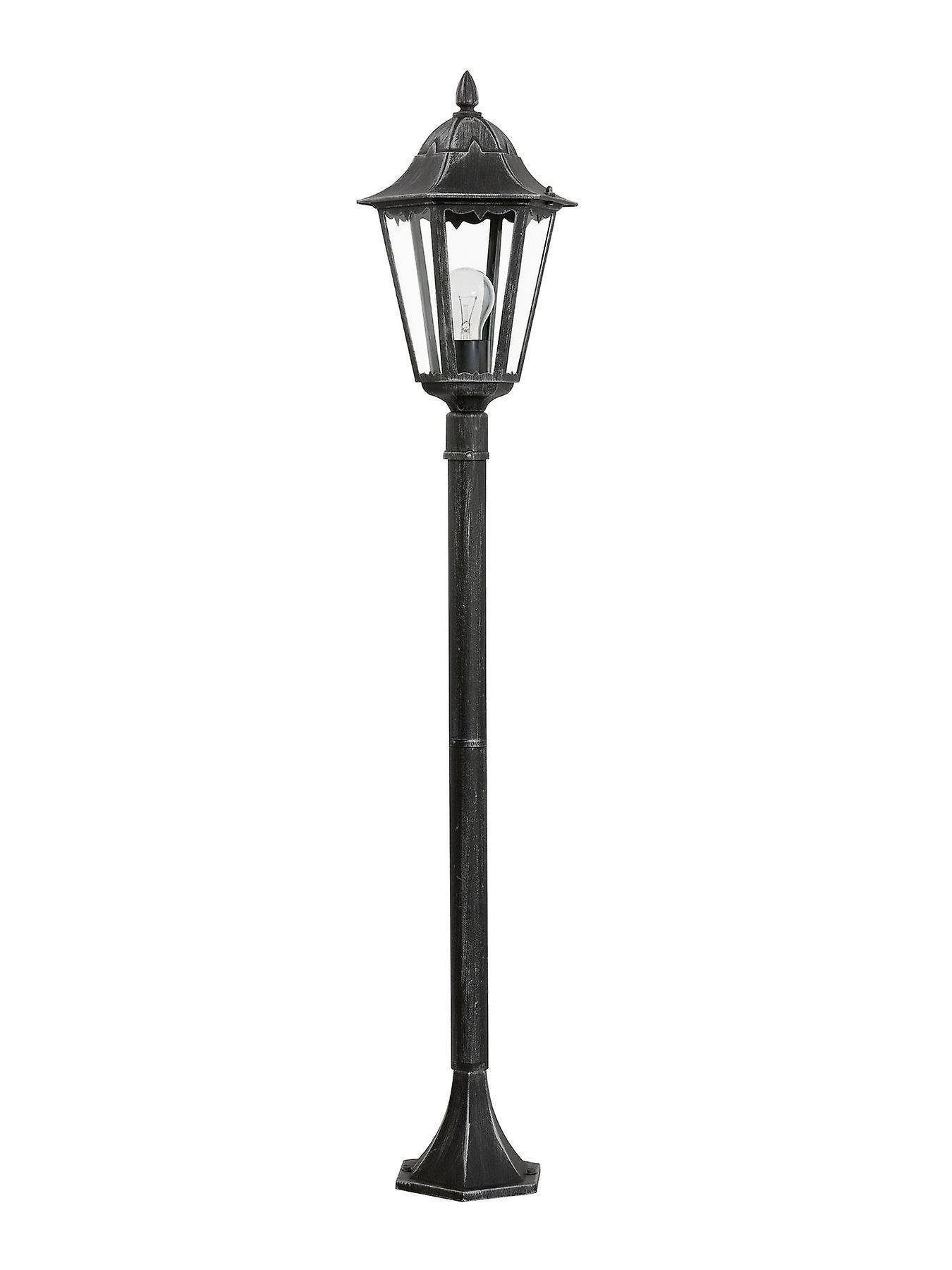 Eglo Lighting Navedo 1 Light Outdoor Lamp Post Black, Silver-Patina IP44, E27