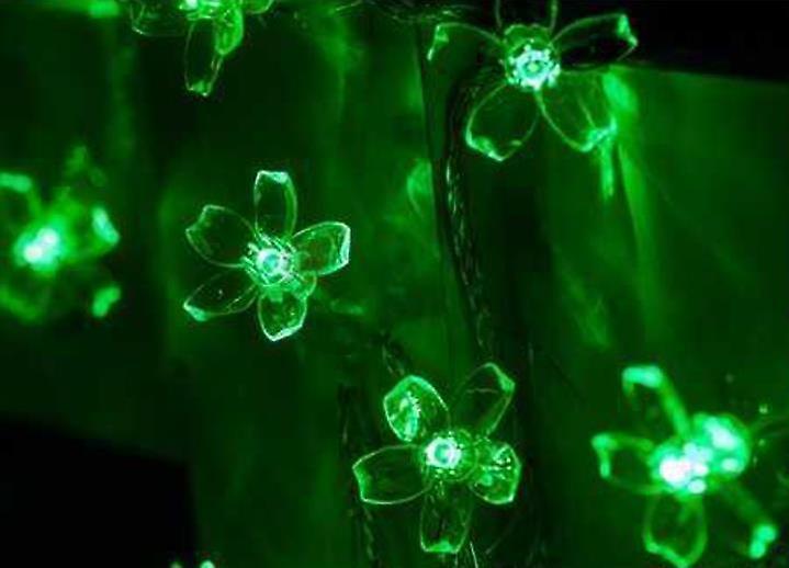 Slowmoose Cherry Blossom Flower Garland Pattern- Battery Powered Led String Lights Green 4M 40LED--Battery