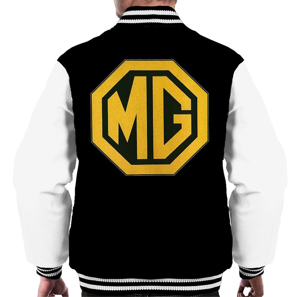 MG Gold Logo British Motor Heritage Men's Varsity Jacket Black/White Medium