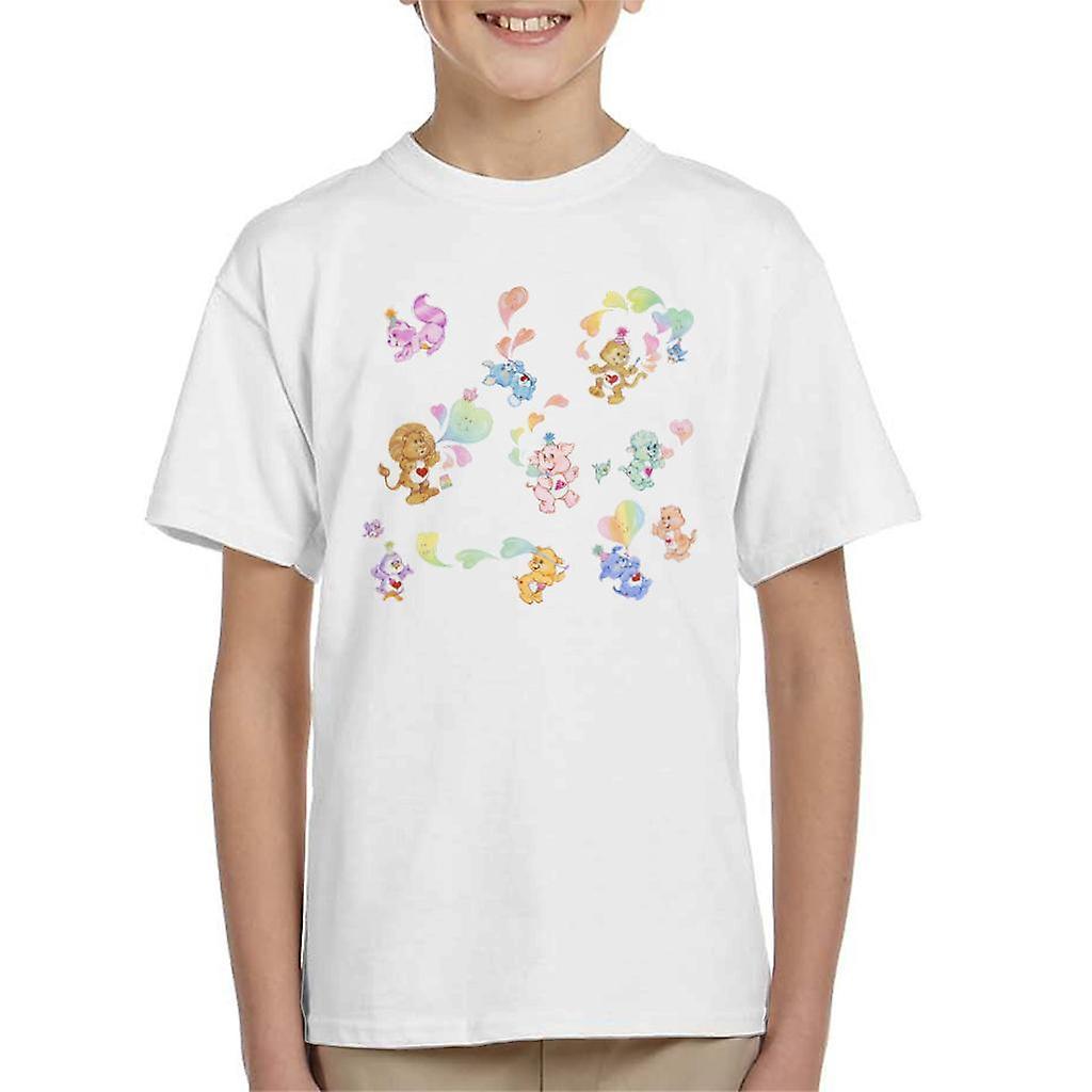 Care Bears Love Heart Montage Kid's T-Shirt White X-Large (12-13 yrs)