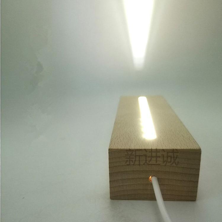 Slowmoose Wooden Led Lamp - Base Usb Cable Switch Modern Night Light White