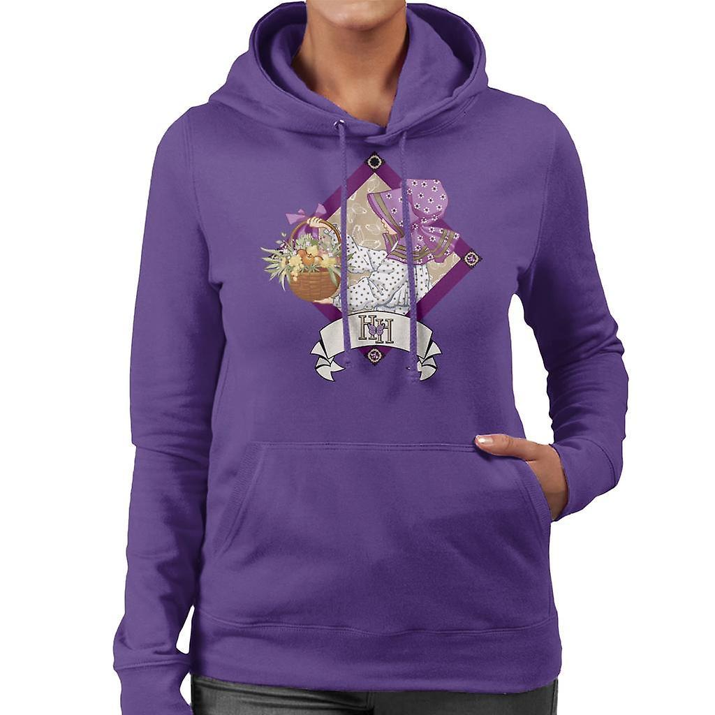 Holly Hobbie With A Basket Of Fruit And Flowers Women's Hooded Sweatshirt Purple XX-Large