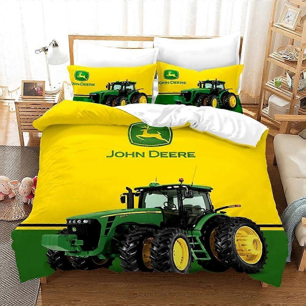 Kerota Duvet cover, Farm tractor, Microfibre bedding set with pillowcases, (with zipper) 135*200 CM Single135x200cm