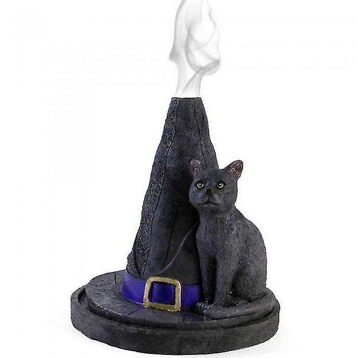 Witch Hat With Cat Incense Cone Holder