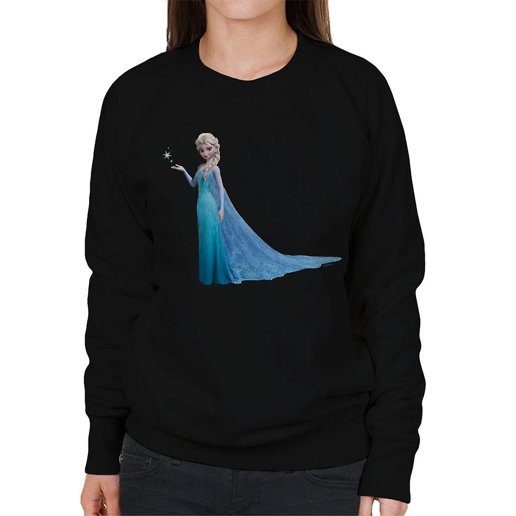 Disney Frozen Elsa Levitating Snowflake Women's Sweatshirt Black Large