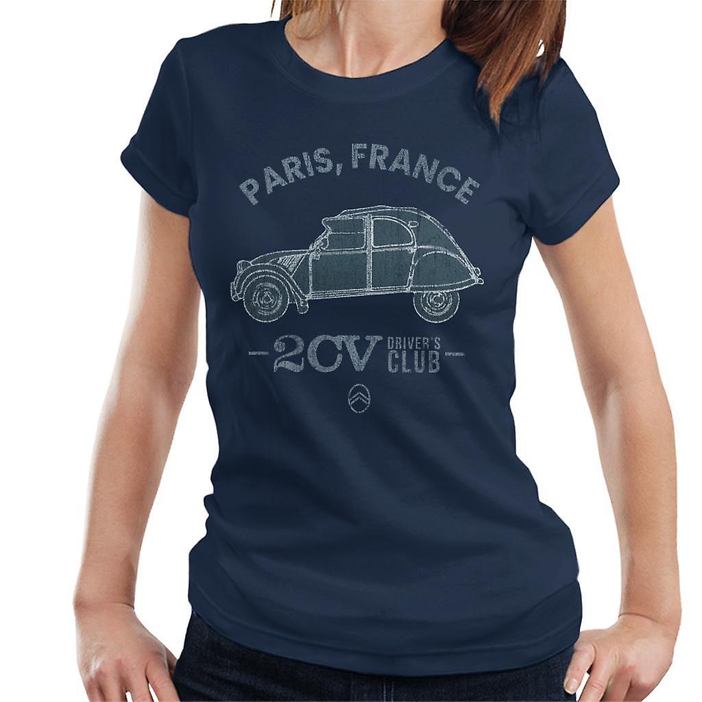 Citro�n Citroen 2CV Drivers Club Paris France Women's T-Shirt Navy Blue XX-Large