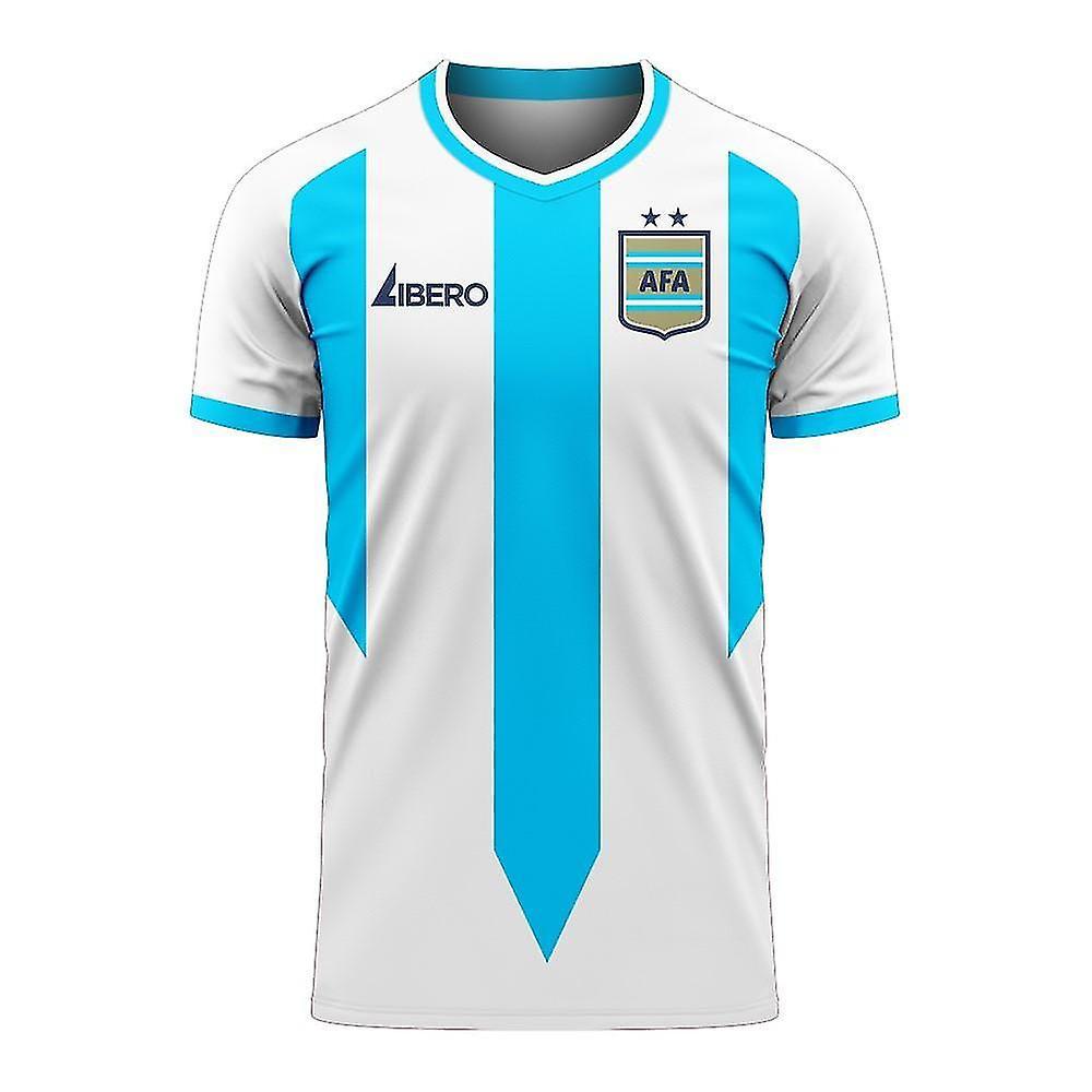 Libero Sportswear Argentina 2024-2025 Home Concept Football Kit (Libero) - Little Boys White XLB 7-8yrs (122-128cm)