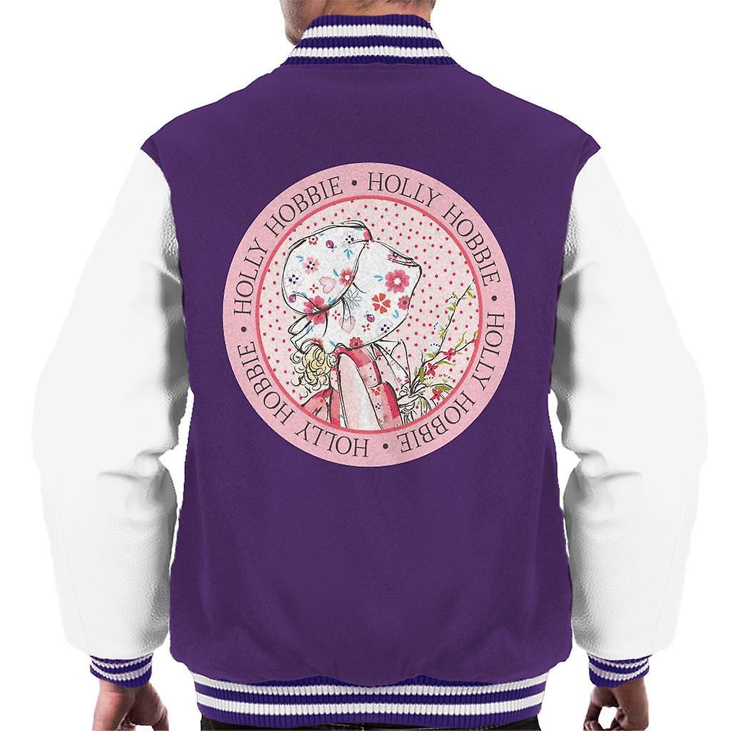 Holly Hobbie Circle Men's Varsity Jacket Purple/White Large