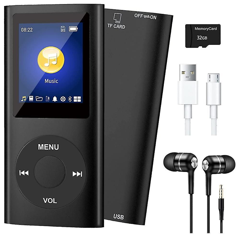 Lanou Mp3 Player With Bluetooth 5.0, Music Player With 32gb Tf Card,fm,earphone, Portable Hifi Music Play