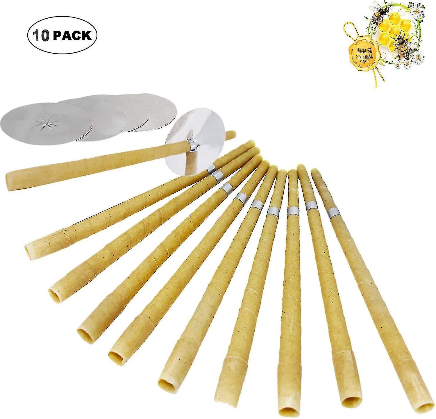 Snngv Ear Candles 10 Pieces Ear Candles Made Of Natural Beeswax, Ear Candles For Cleaning, Ear Candles Org