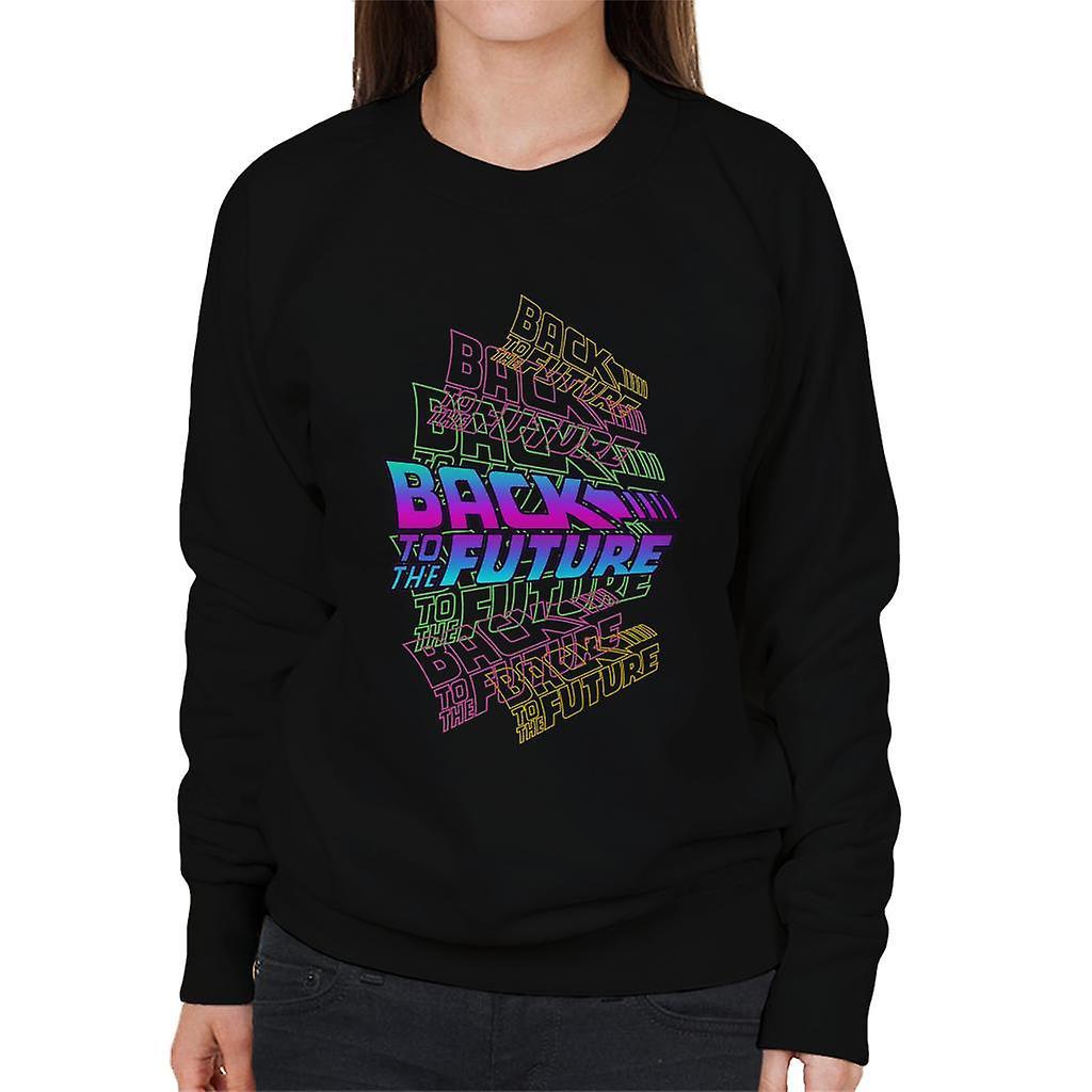 Back to the Future Logo Montage Women's Sweatshirt Black Small