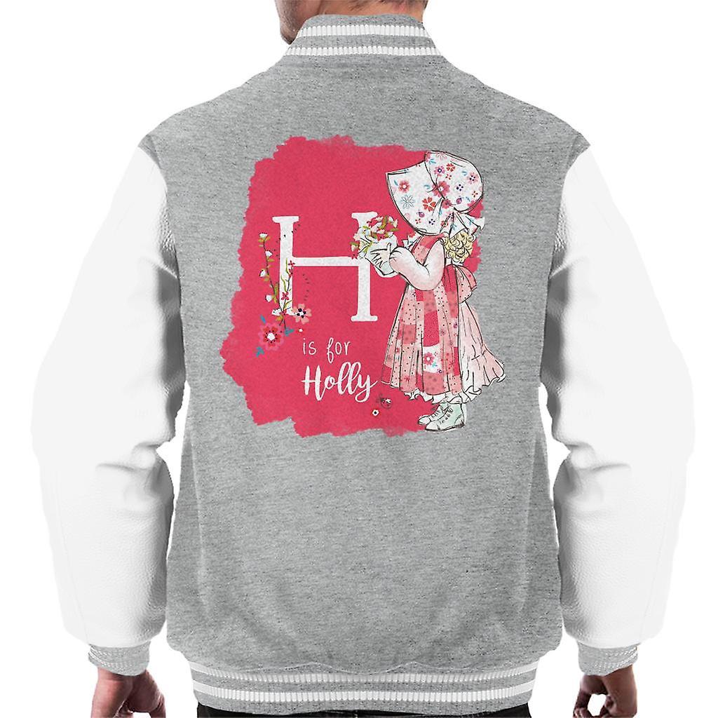 Holly Hobbie H Is For Holly Men's Varsity Jacket Heather Grey/White Large