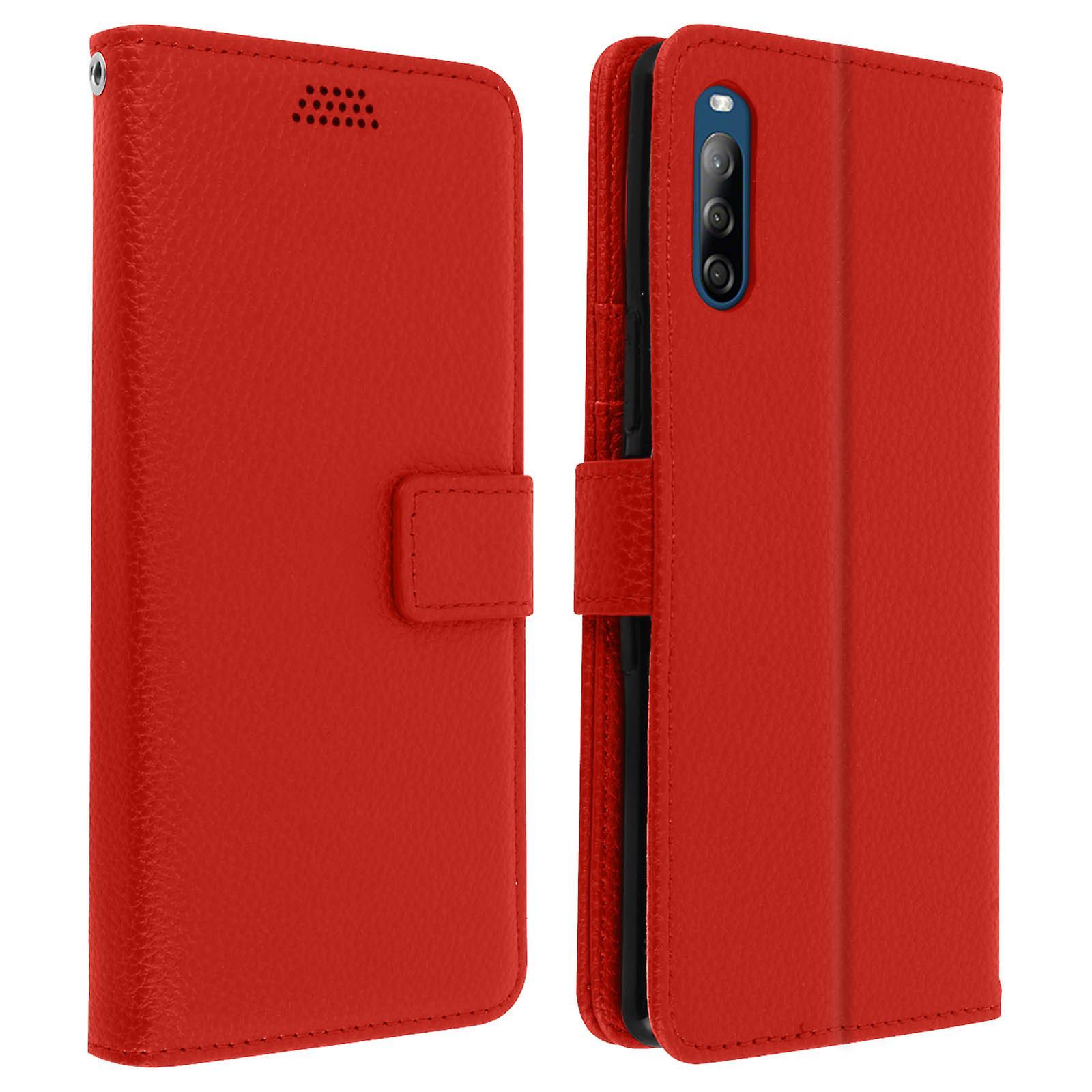 Avizar Sony Xperia L4 Folio Case with Wallet Function - Red