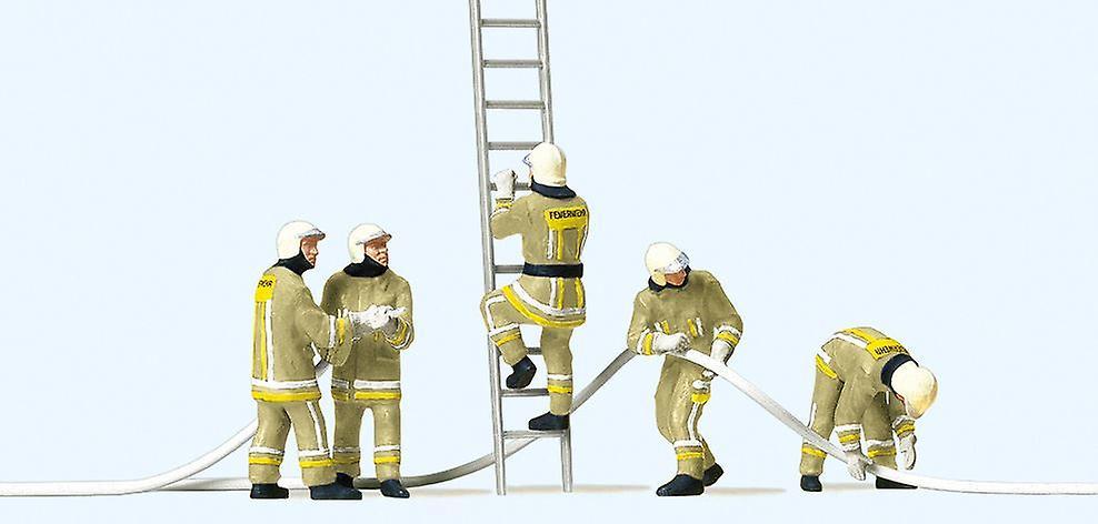 Preiser PR10771 Firemen Beige Uniform (5), Extinguishing the fire HO 1:87 (OO gauge compatible) Plastic Painted Figures [HO] Scale model