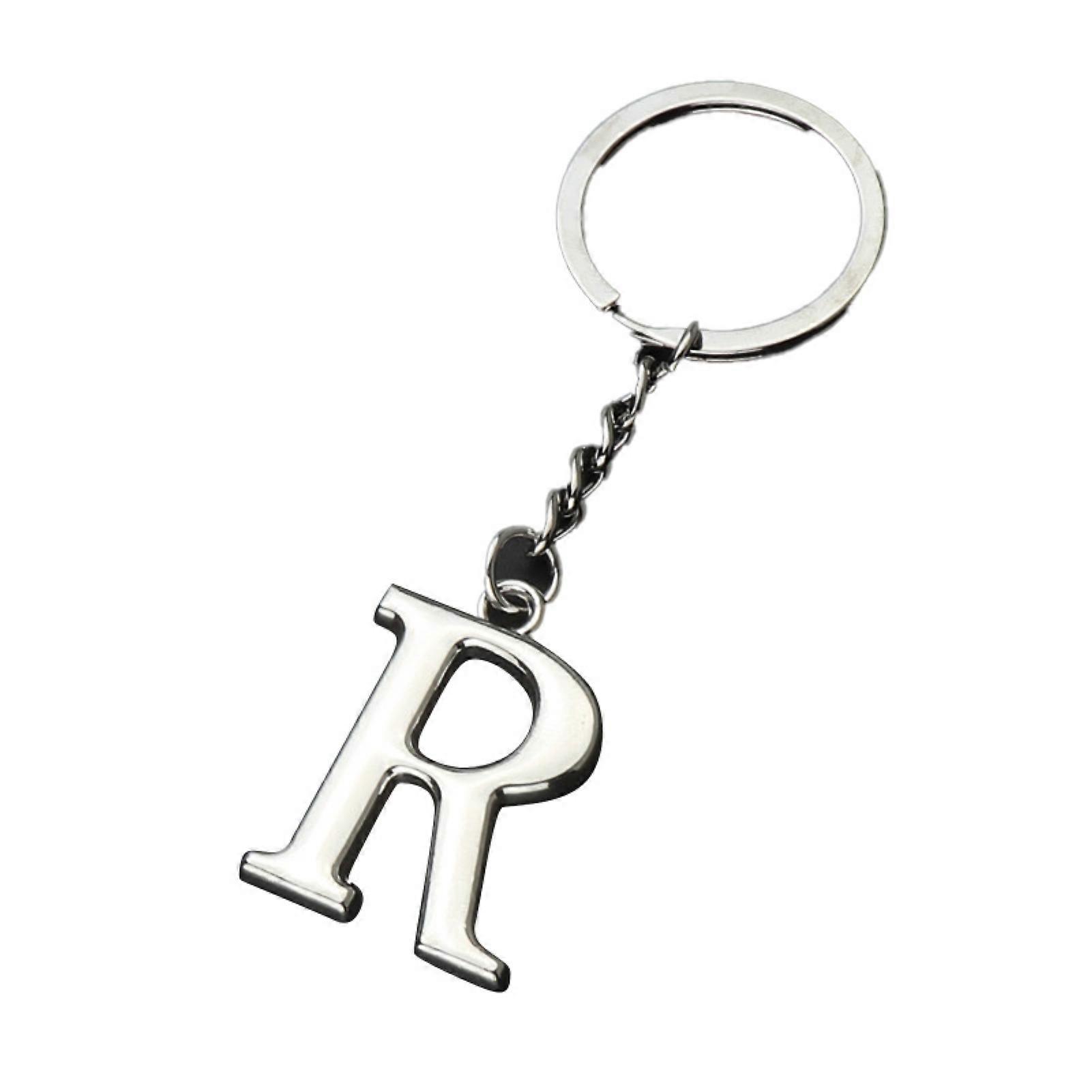 Cremlank Key Ring Non-fading Decorative Electroplated A-Z 26 Letter Metal Key Chain Charm for Promotional Gifts R