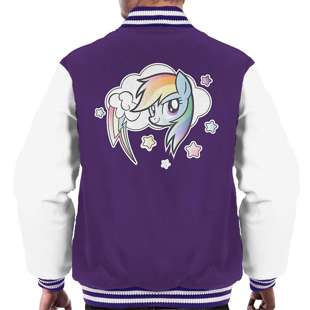 My Little Pony Rainbow Dash Cloud Men's Varsity Jacket Purple/White XX-Large