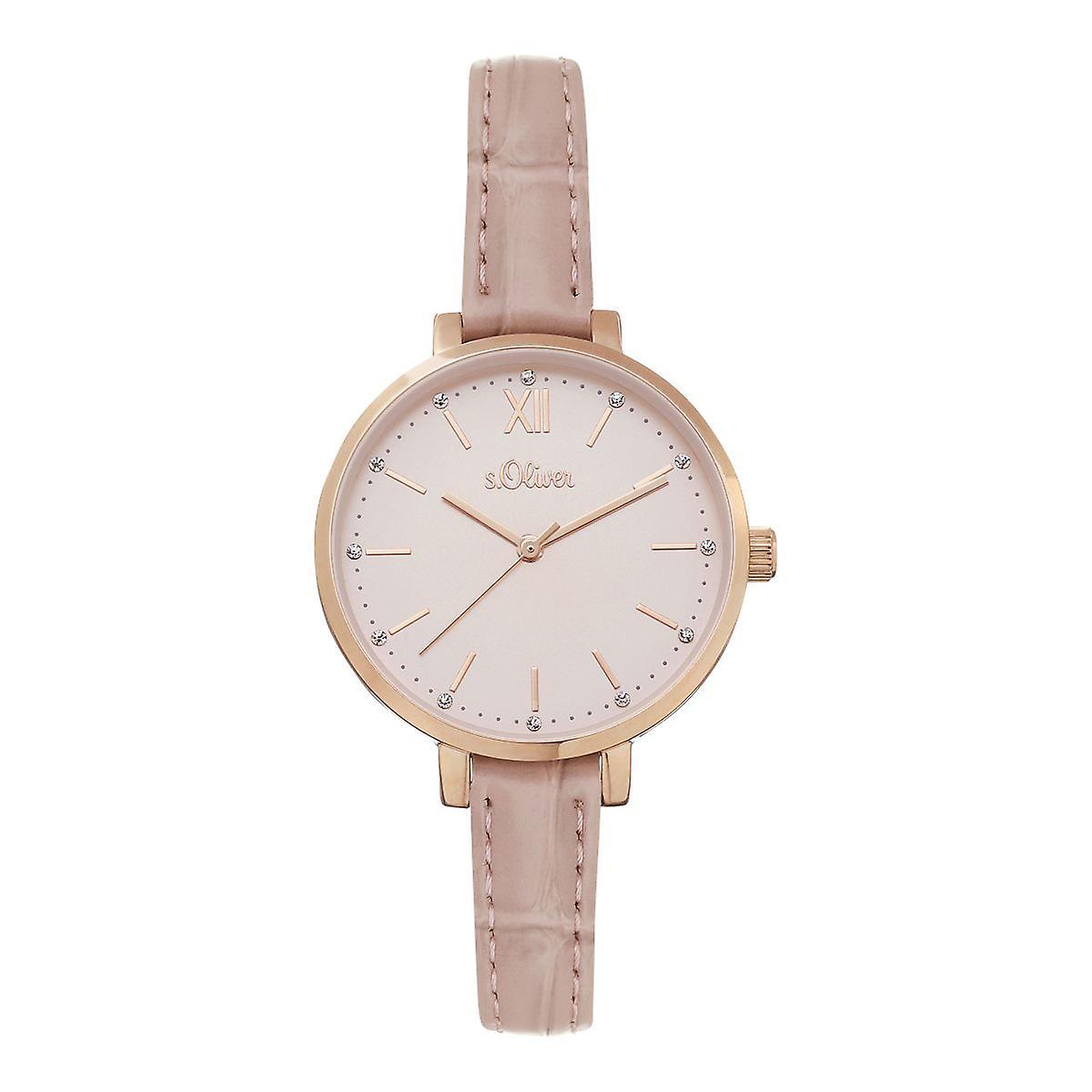 S Oliver s.Oliver Women's Watch Wristwatch Leather SO-4195-LQ rose gold