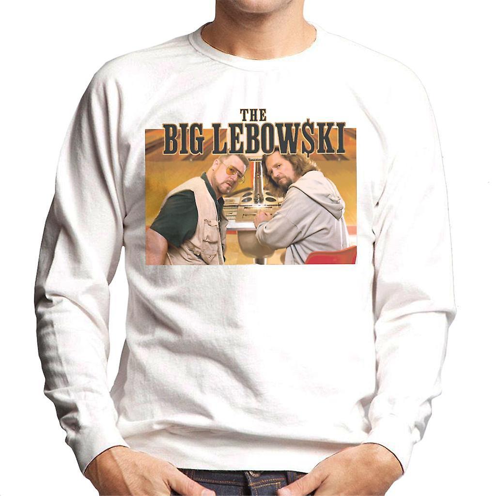 The Big Lebowski The Dude And Walter Bowling Alley Men's Sweatshirt White X-Large