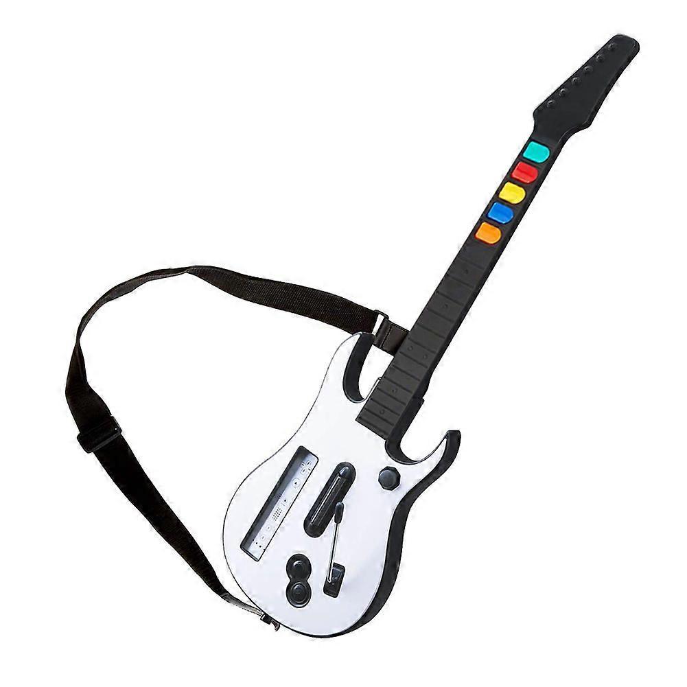 Redkid Wireless Guitar Hero Controller for Wii Guitar Compatible With Clone Hero Rock Band Games Remote Joystick Console Accessories White