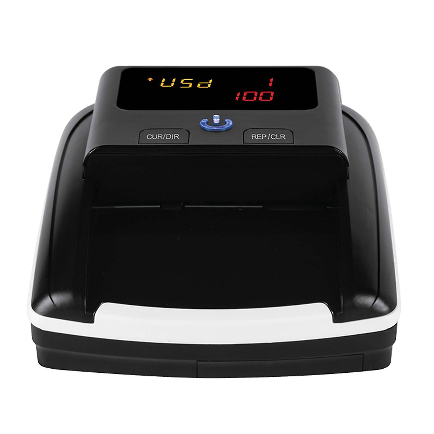 Bisofice Portable Mini Money Counter Counterfeit Bill Detector Automatic Money Detection By UV MG IR Black EU Plug