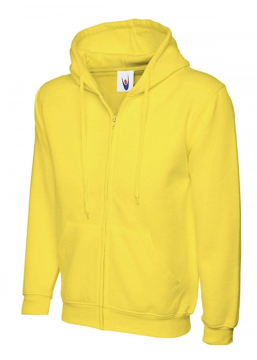 Men's Uneek Adult Classic Full Zip Hooded Sweatshirt UC504 Yellow M