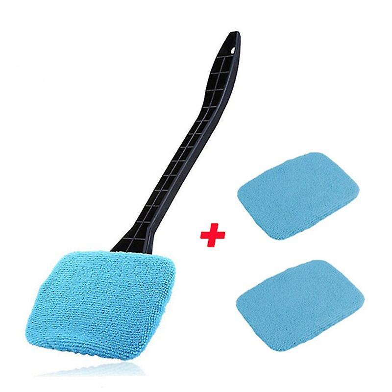 Vehicle Car Window Cleaner Brush Kit Windshield Cleaning Wash Tool Inside Interior Auto Glass Wiper With Long Handle Car Accessories light blue kits